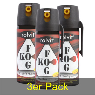 3er Pack - PfefferSpray KO-FOG, je 50ml, Sprühnebel, Made in Germany
