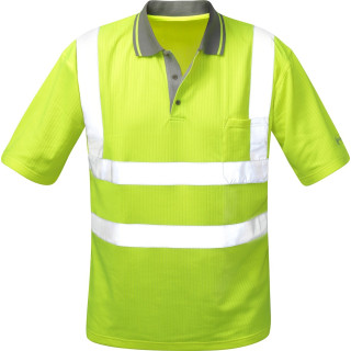 Safestyle - Warnschutz Poloshirt BERND gelb, Hosentr&auml;ger-Reflex-Streifen